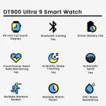 DT 900 7 In 1 Strap Ultra 9 Smart Watch - 49MM Dial - Full Touch Display - 7 Different Strap