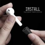 Anti Lost Silicone Rope Holder Cable For Airpods Neck Strap (Combo deal 1 Black x 1 White)