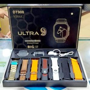 DT 900 7 In 1 Strap Ultra 9 Smart Watch - 49MM Dial - Full Touch Display - 7 Different Strap